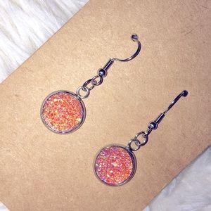 Faux druzy quartz earrings. NEW!!
